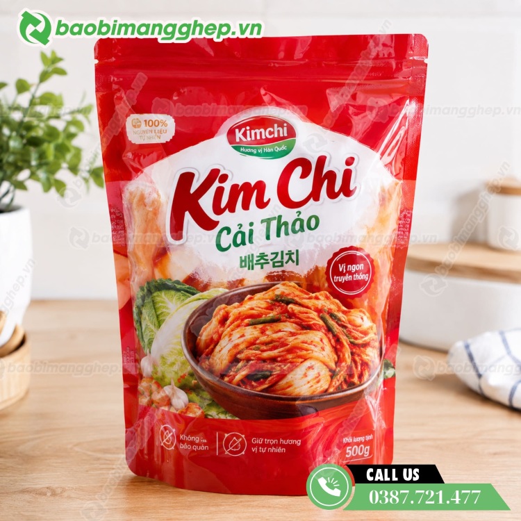 In t&uacute;i zip đựng kim chi gh&eacute;p m&agrave;ng phức hợp cao cấp 