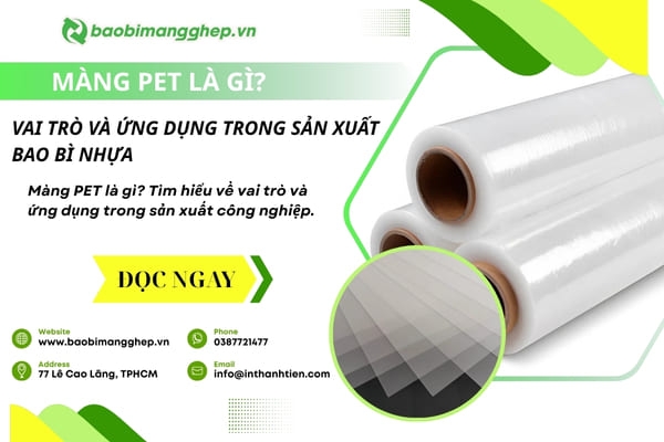 Màng PET Là Gì? Vai Trò Và Ứng Dụng Trong Sản Xuất Và In Ấn Bao Bì Nhựa